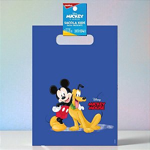 Sacola de Plástico - Mickey Mouse Azul - 22x31cm - Disney Original - 4 unidades - Cromus - Rizzo
