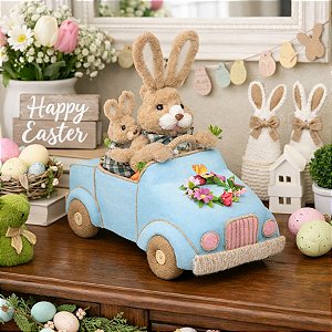Coelhos no Carro Azul - Happy Sunday - 01 unidade - Cromus Páscoa - Rizzo Embalagens