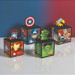 Caixa Pop Up - Vingadores - M 9x9x11cm - Disney Original - 10 unidades - Cromus - Rizzo