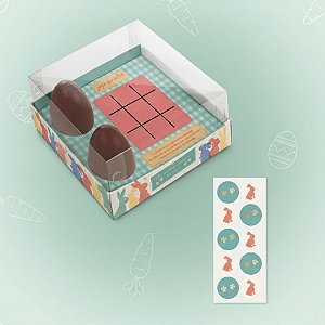 Caixa Para 2 Ovos de 50g - Jogo da Velha - Pic Nic - 1 unidade - Cromus - Rizzo
