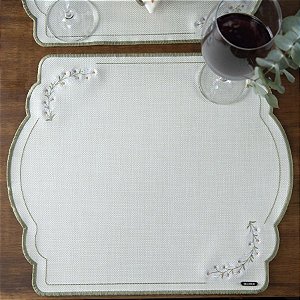 Jogo Americano de Páscoa - Margaridas com Bordado - Verde - 44,5x38,5cm - 1 unidade - Rizzo