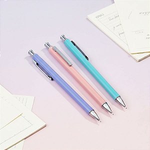 Lapiseira Premium Redonda com Clipe de Metal - Sortido - Ponta 0,5mm - Caixa - 24 unidades - Deli - Rizzo