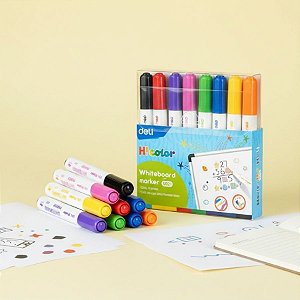 Kit Marcadores de Quadro Branco com 8 Cores - Ponta Bullet 0,4mm - 1 unidade - Deli - Rizzo