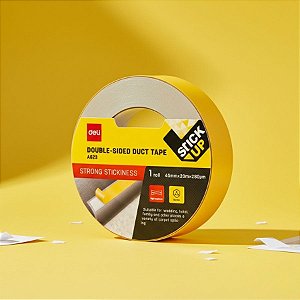 Fita Dupla Face Fixadora para Carpete - Amarela - 45mmx20m - 1 unidade - Deli - Rizzo