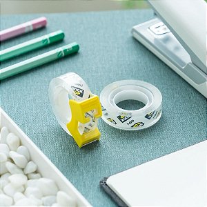 Kit com Duas Fitas Transparente e Um Cortador - 18mmx18,3M - 1 unidade - Deli - Rizzo