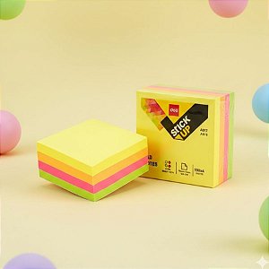 Bloco de Notas Adesivas Flourescente - Sortido - 7,6x7,6cm - Caixa - 6 unidades - Deli - Rizzo