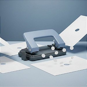 Perfurador de Papel 2 Furos com Guia - Fura até 10 Folhas - Preto - 11x3cm - 1 unidade - Deli - Rizzo