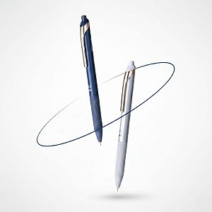 Caneta Esferográfica Retrátil com Grip e Clip Dourado Xtream - Ponta 0,7mm  Azul - Caixa - 12 unidades - Deli - Rizzo