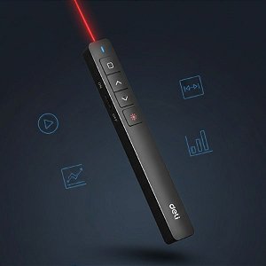 Apresentador Laser Sem Fio 6 Botões - 100m - 1 unidade - Deli - Rizzo