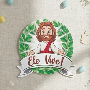 Painel Decorativo de Páscoa - Ele Vive! - 30x30cm - 1 unidade - Piffer - Rizzo