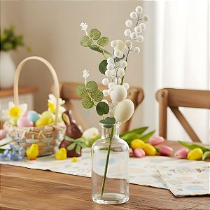 Galho Decorativo de Páscoa - Ovos Amarelos - 60cm - 1 unidade - Cromus - Rizzo