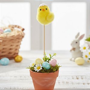 Pick Decorativo - Pintinho Amarelo com Casca - 27,5x7x7cm - 1 unidade - Cromus - Rizzo