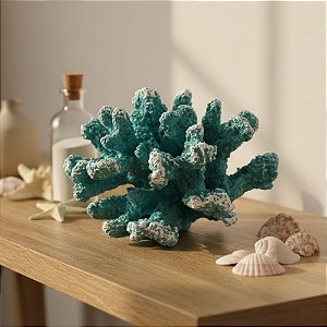 Enfeite Decorativo de Resina - Coral - Tiffany - 13,5x8,5cm - 1 unidade - Rizzo