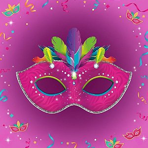 Painel Decorativo de Carnaval - Máscara Rosa - 46x62cm - 1 unidade - Regina - Rizzo