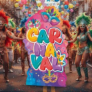 Totem Decorativo de Carnaval - Máscaras - 94x58cm - 1 unidade - Regina - Rizzo