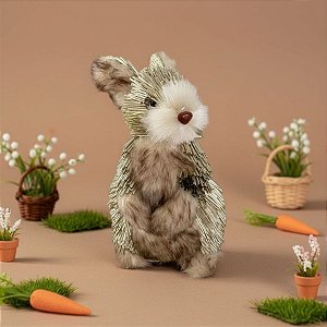 Coelho Decorativo Cromado - 1 unidade - Rizzo