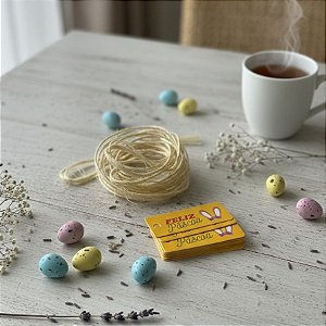 Tag Palito "Feliz Páscoa" com Sisal  - Ref. 2518 - 5x2cm - 10 unidades - Stickr - Rizzo