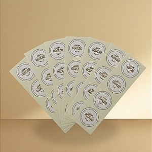 Adesivo Redondo Transparente "Sem Açúcar" - Ref. 2443 - Hot Stamping - 3x3cm - 30 unidades - Stickr - Rizzo