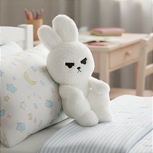 Coelho de Pelúcia Bravo - Branco - 11x22x13cm - 1 unidade - Rizzo - Rizzo