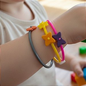 Pulseira de Plástico Flor - Sortido - 6,5x6,5cm - 5 unidades - Rizzo