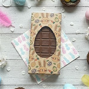 Caixa Para Tablete de Chocolate - Páscoa Kraft - 16x8x3cm - 10 unidades - ASSK - Rizzo