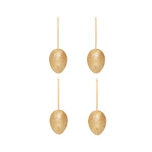 Ovinhos de Páscoa Decorativos para Pendurar - Glitter Ouro - 6cm - 4 unidades - Rizzo