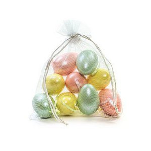 Ovinhos de Páscoa Decorativos para Pendurar - Candy Perolado - 6cm - 9 unidades - Cromus Páscoa - Rizzo Embalagens
