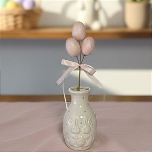 Pick Decorativo de Páscoa - Ovos - Rosa -15cm  - 1 unidade - Rizzo