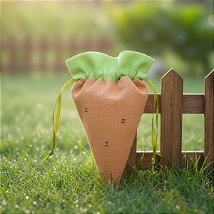 Saquinho de Tecido de Páscoa - Cenoura - 12cm - 1 unidade - Rizzo