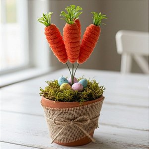 Pick Decorativo de Páscoa - Cenourinhas - 6cm - 1 unidade - Rizzo