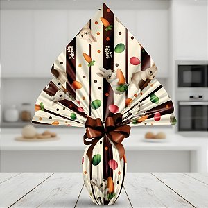 Folha para Ovos de Páscoa Poli Metalizado - 70x90cm - Coelho Brulée - 5 unidades - Rizzo