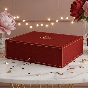 Caixa Retangular Tampa e Fundo - Toque de Amor - 20x7x21cm - 5 unidades - Regina - Rizzo