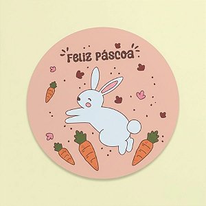 Jogo Americano de Páscoa - Coelho Cenouras "Feliz Páscoa" - 38cm - 1 unidade - Rizzo