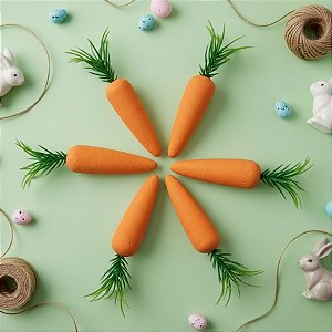 Mini Cenouras Decorativas Lisa - 5cm - 6 unidades - Rizzo