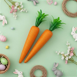 Cenouras Decorativas com Glitter - 14cm - 2 unidades - Rizzo