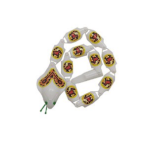 Brinquedo Cobra Maluca - Naja Articulada - Branco - 1 unidade - Rizzo