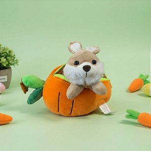 Coelho Cenoura de Pelúcia Laranja - Bege - 21cm - 1 unidade - Rizzo