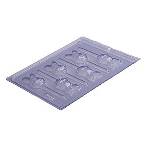 Forma de Acetato Simples - Pirulito Coelho de Gravata - Ref. 400 - 1 unidade - Porto Formas - Rizzo