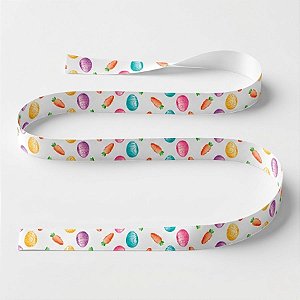 Fita de Cetim 15mm x 10m - Cenoura e Ovos de Páscoa - ECF003TR Cor 103 - Rolo 10m - 1 unidade - Fitas Progresso - Rizzo