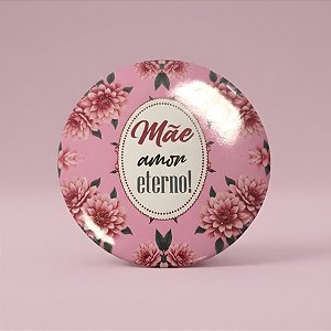 Mini Espelho Portátil - Rosa - Mãe Amor Eterno - 7,5x7,5cm - 1 unidade - Rizzo