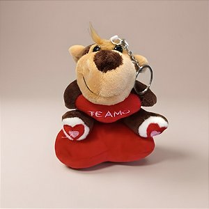Chaveiro de Pelúcia Te Amo - Macaco com Coração - 10x12x6cm - 1 unidade - Rizzo