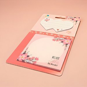 Bloco de Anotações Autoadesivo - Rosa Escuro - Melhor Mãe do Mundo - 7x7cm - 1 unidade - Rizzo