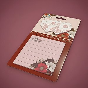 Bloco de Anotações Autoadesivo - Vermelho - Mãe Amor Mais Lindo Que Existe - 7x7cm - 1 unidade - Rizzo