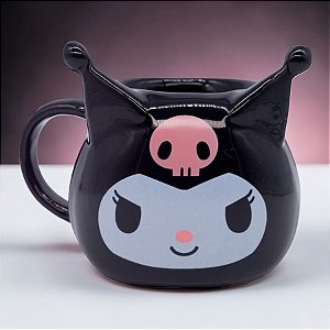 Caneca de Cerâmica Decorativa - Kuromi - 10x12cm - Hello Kitty - 1 unidade - Zonacriativa - Rizzo