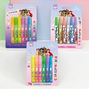 Conjunto Cola Glitter Metálica, Neon e Brilha no Escuro - Princesas - Disney Original - 1 unidade - DAC Art - Rizzo