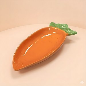 Petisqueira de Páscoa em Dolomita - Cenoura Laranja / Verde - 9x18,5x3cm - 1 unidade - Rizzo