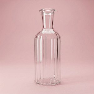 Vaso de Vidro - Canelado Alongado - 18,5x7,5cm - 1 unidade - Rizzo