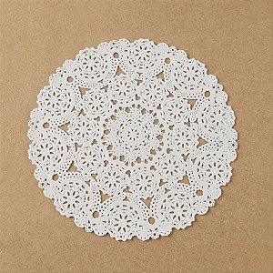 Fundo Rendado de Papel - Branco - 25cm  - 24 unidades - Rizzo
