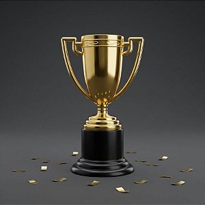 Enfeite Decorativo - Mini Troféu - Dourado - 9,5x4,7cm - 6 unidades - Rizzo