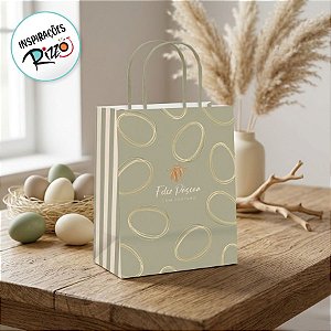 Sacola De Papel De Páscoa - Tonal Verde - 10 unidades - Cromus - Rizzo